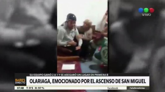 El llanto de Olariaga por el ascenso de San Miguel