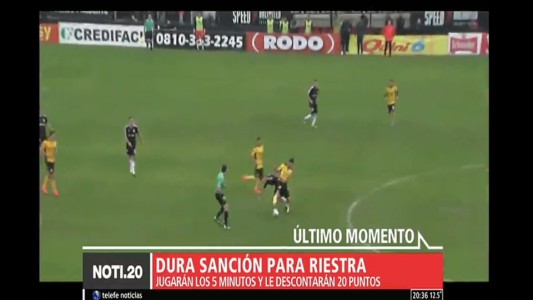 Dura sanción para Riestra
