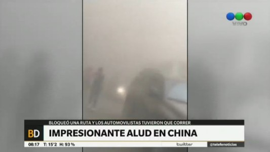 Impresionante alud en China