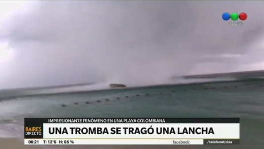Video: una tromba marina causa pánico en Colombia