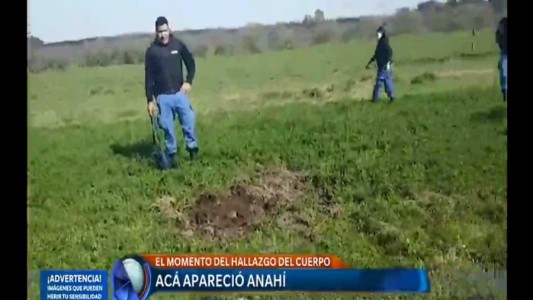 El momento del hallazgo del cuerpo de Anahí