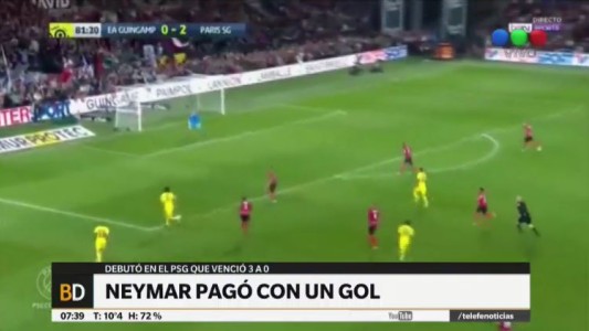 Neymar debutó en el PSG con un gol