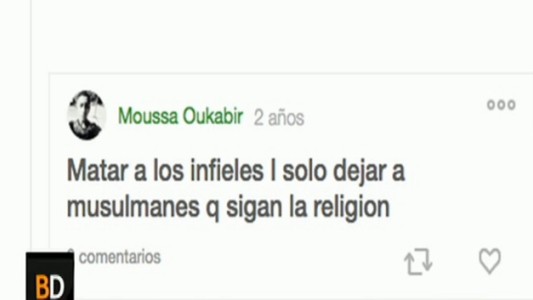 El tuit del presunto autor del atentado en Barcelona