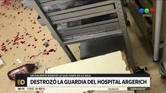 Destruyó la guardia del Hospital Argerich