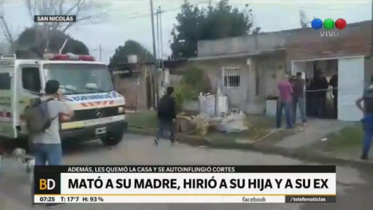 Horror en San Nicolás: mató a la madre a cuchillazos y después hirió a su hija y a su ex mujer