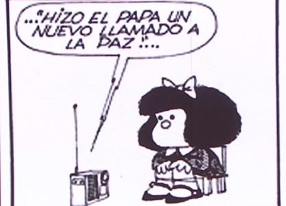 Mafalda: "Otra vez el Papa hizo un llamado a la paz"
