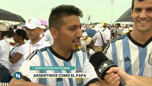 Telefe Noticias en Colombia: argentinos como el Papa