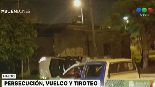 Persecución, vuelco y tiroteo en Haedo
