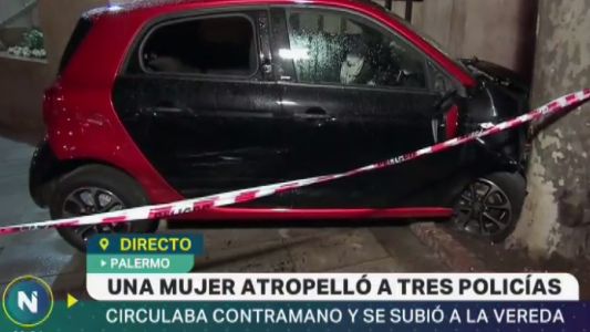 Una mujer perdió el control de su auto y atropelló a tres policías