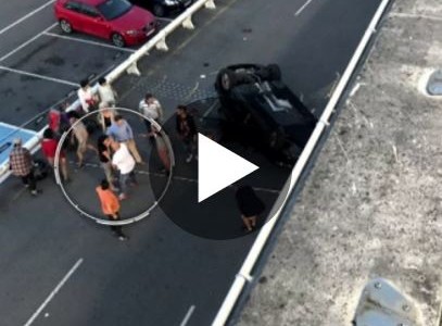 Una conductora cayó al vacío desde ocho metros de atura y salió ilesa