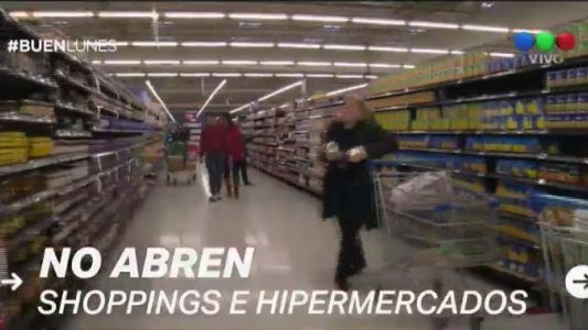 Shoppings e hipermercados cierran hoy sus puertas