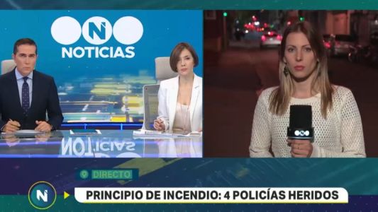 Principio de incendio: cuatro policías heridos