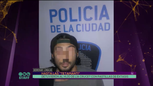 Detuvieron al hijo de Lía Crucet con pastillas de éxtasis