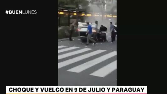Choque y vuelco en 9 de Julio y Paraguay