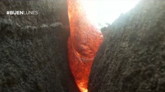 Una cámara GoPro grabó cuando la cubría la lava