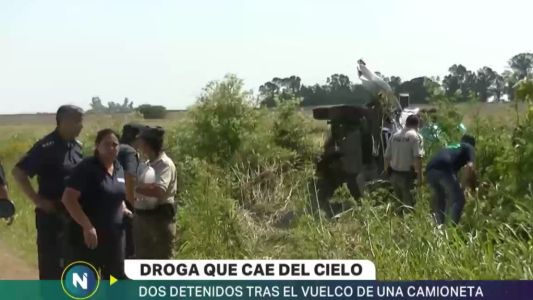 Marihuana desde el cielo: Los atraparon cuando trataban "pescar" bolsos llenos de droga