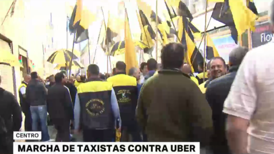 Marcha de taxistas contra Uber