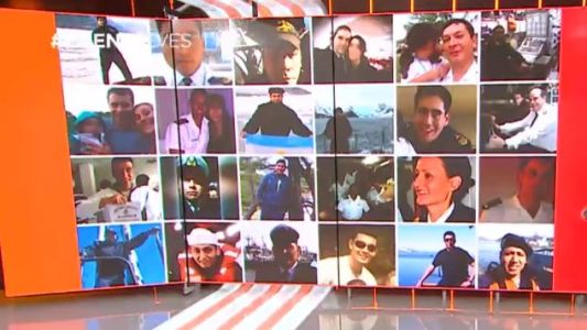 La lista de nombres de 40 de los 44 tripulantes del submarino ARA San Juan
