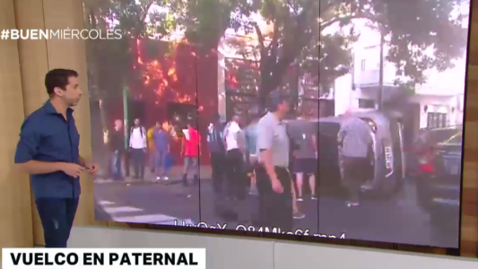 Choque y vuelco en Paternal