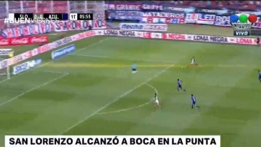 San Lorenzo venció 2-0 a Atlético en Buenos Aires y alcanzó a Boca en lo más alto