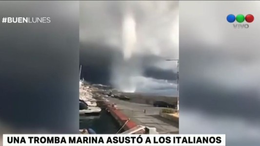 Una espectacular tromba marina atravesó San Remo