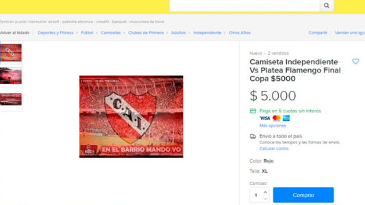 Lo detuvieron por ofrecer "camisetas de Independiente – Flamengo": eran entradas para la Sudamericana