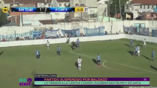 Suspendieron un partido por un baldazo