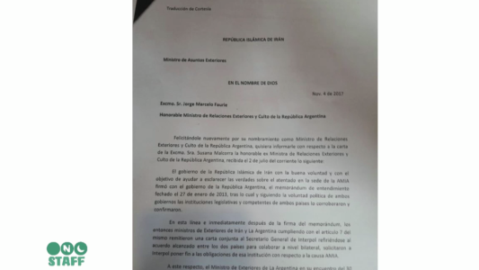 Irán confirmó que el Memorándum se hizo para levantar las alertas rojas