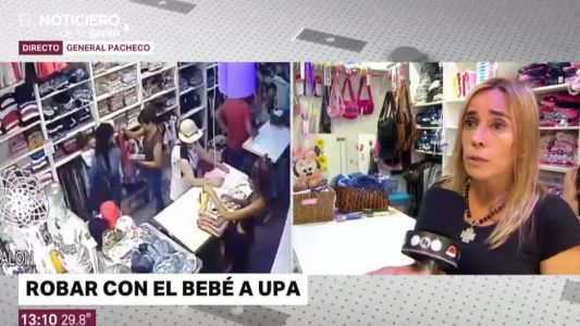 Video estremecedor: robar con el bebé a upa