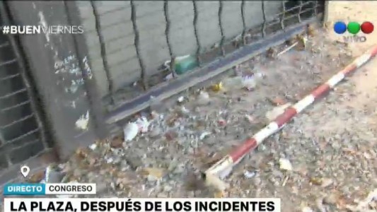 El día después de los incidentes en el Congreso: destrozos y daños