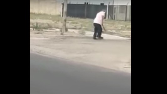 El viral que nos indigna:  grabaron a un hombre en La Rioja que mató a palazos a su perro