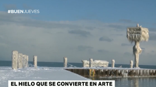 Esculturas de hielo naturales producto del frío en Estados Unidos