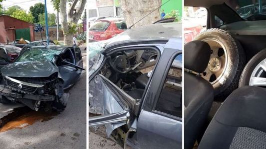 Ladrones de ruedas fueron detenidos al chocar su auto tras una frenética persecución