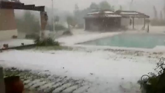 Fuerte granizada en Córdoba