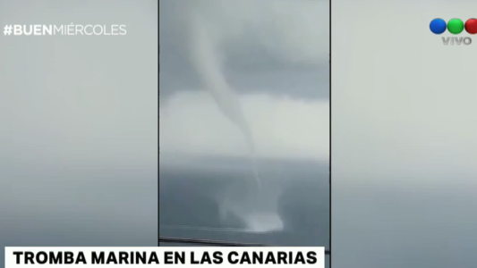 Tromba marina sorprende en Canarias