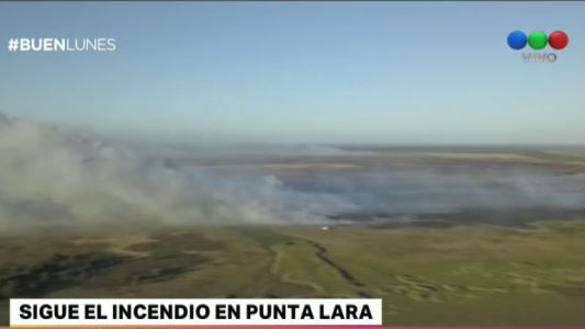 Sigue el incendio en Punta Lara