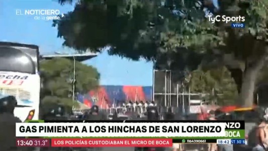 Gas pimienta para los hincha sde San Lorenzo
