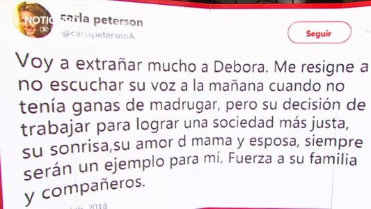 Mensajes de despedida a Débora Pérez Volpin