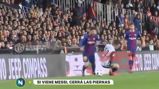 Messi humilló a un jugador del Valencia