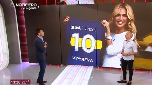 Victoria Lopyreva, embajadora del Mundial de Rusia, fue a ver el triunfo de Boca contra Temperley