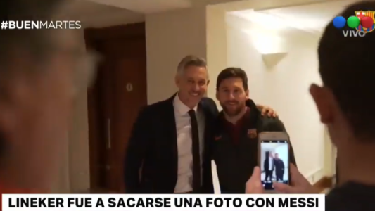 Lineker fue a sacarse una foto con Messi