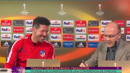 Increíble blooper durante una conferencia de Simeone