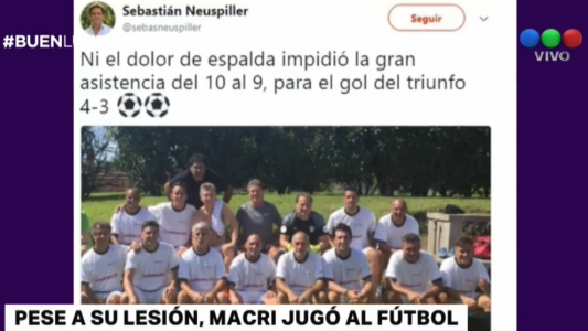 Pese a su lesión, Macri volvió a jugar al fútbol