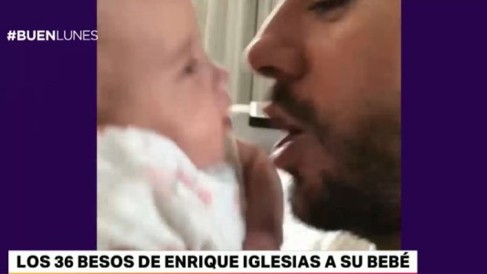 Los 36 besos de Enrique Iglesias a uno de sus mellizos