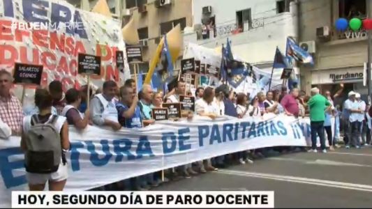 Segundo día de paro docente