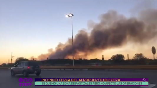 Incendio cerca del aeropuerto de Ezeiza