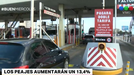 Los peajes aumentarán un 13,4% a partir del mes que viene
