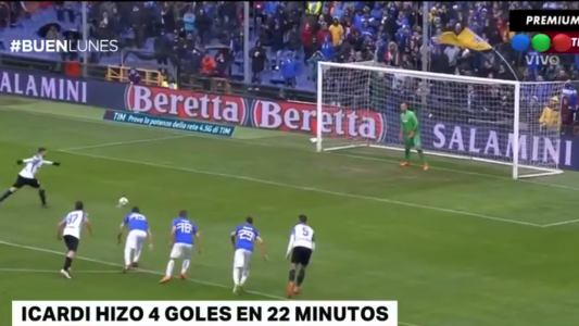 Icardi hizo cuatro goles y superó los 100 goles en Italia