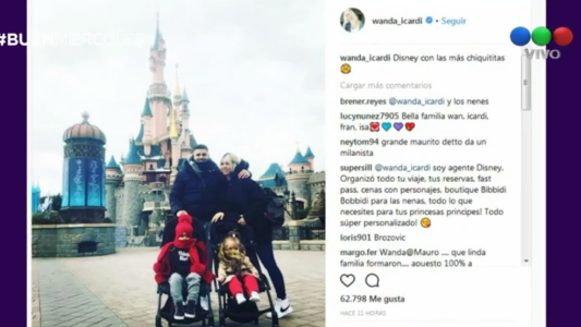 El súper viaje de Wanda Nara y Mauro Icardi con sus hijas a Disneyland