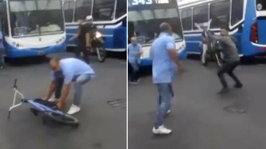 Batalla campal en Ciudadela: colectiveros vs. ciclistas